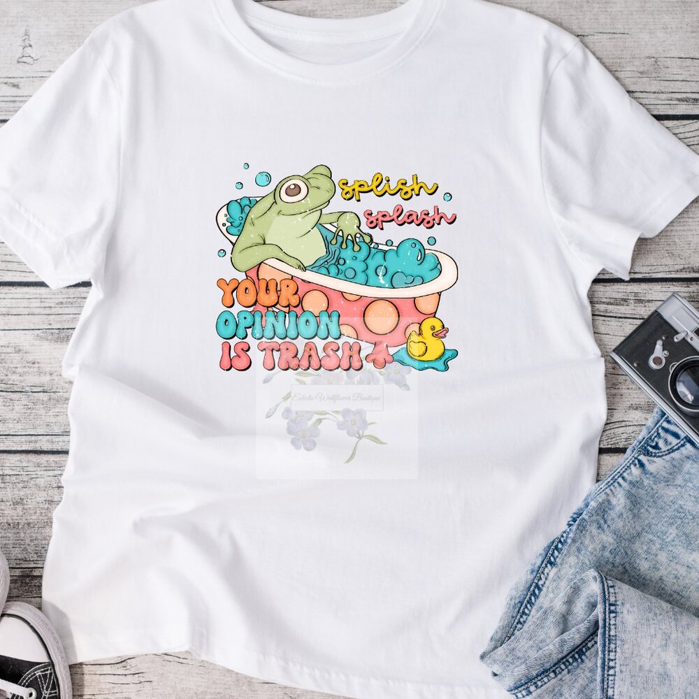 Your Opinion is trash graphic tee shirt